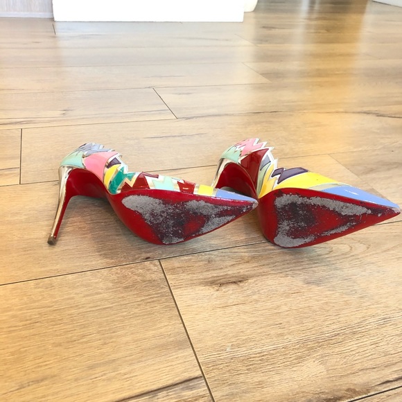 Christian Louboutin Explotek 100 Patent Lavander Multi Heel Pump - Picture 4 of 9